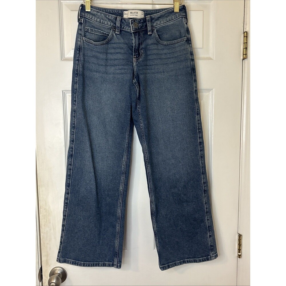 Hollister Low-Rise Baggy Wide Leg Blue Denim Women's Jeans 0s W25